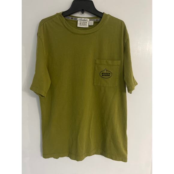 Scotch & Soda t shirt men’s size M olive green pocket logo cotton basic casual - Picture 1 of 6